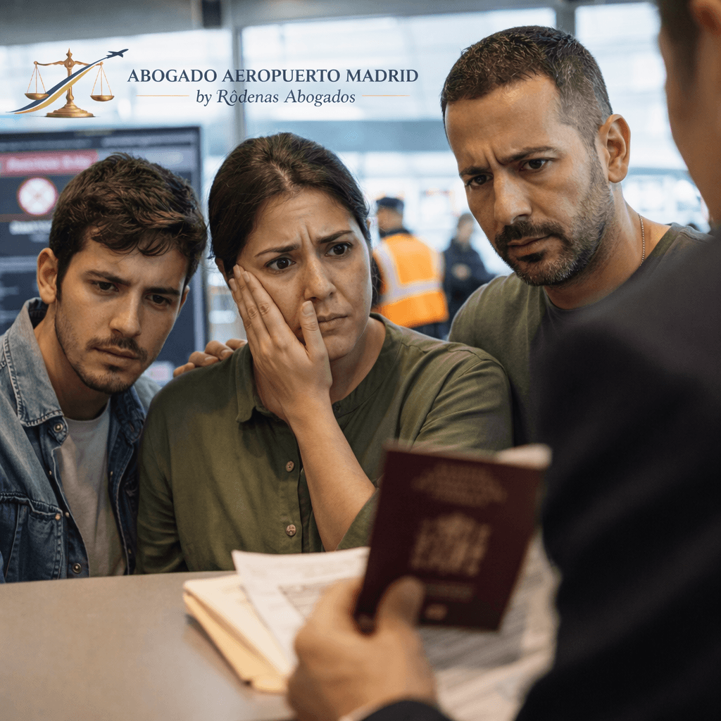familiar retenido aeropuerto Madrid-Barajas